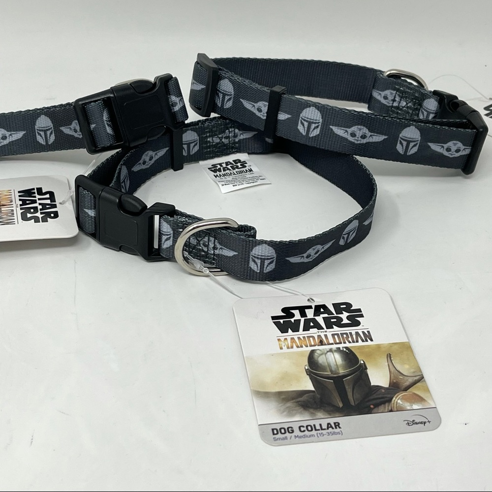 🎁 NWT Disney Star Wars Mandalorian Yoda Stormtrooper Grey Dog Collar